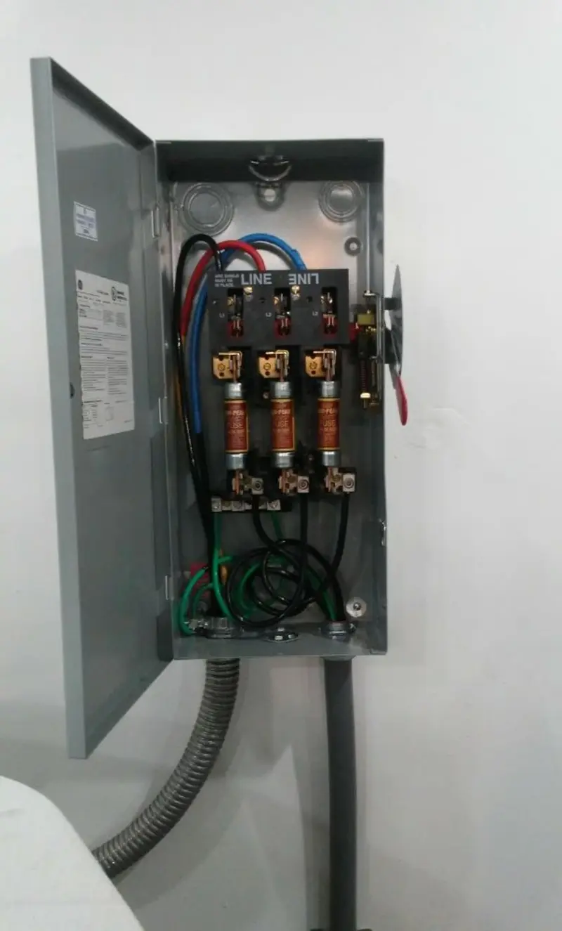 Three-phase disconnect switch installed for Electrical Wiring & Rewiring in Wayne